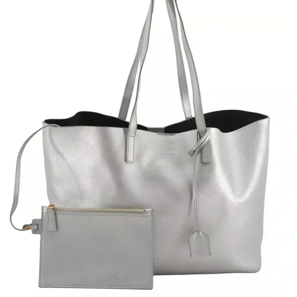 Yves Saint Laurent Silver Tote Bag
